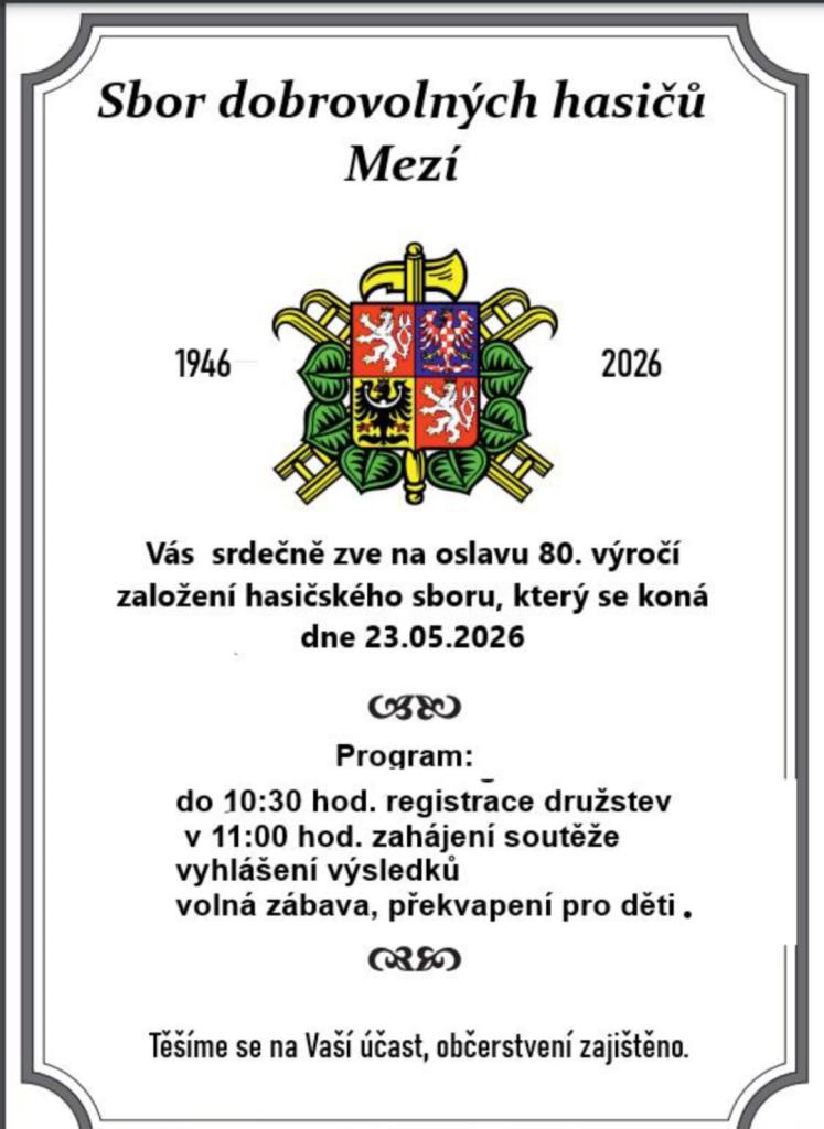 80. výročí SDH Mezí